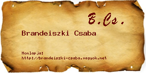 Brandeiszki Csaba névjegykártya